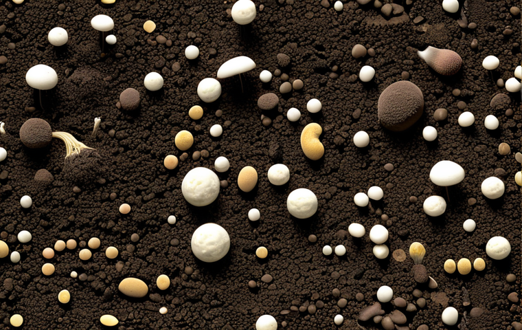 식물의 생태적 역할과 조경 관리의 관계 - Microorganism Soil Symphony**
"Close-up shot of fertile soil teeming with microbial life, showcasin...