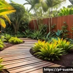 Home 20 친환경 조경 디자인의 이점 - A vibrant sustainable garden in Brazil featuring native plants such as yellow ipê trees in full bloo...