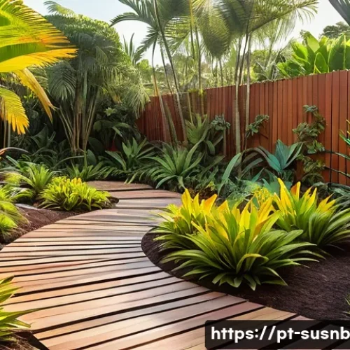 Home 32 친환경 조경 디자인의 이점 - A vibrant sustainable garden in Brazil featuring native plants such as yellow ipê trees in full bloo...